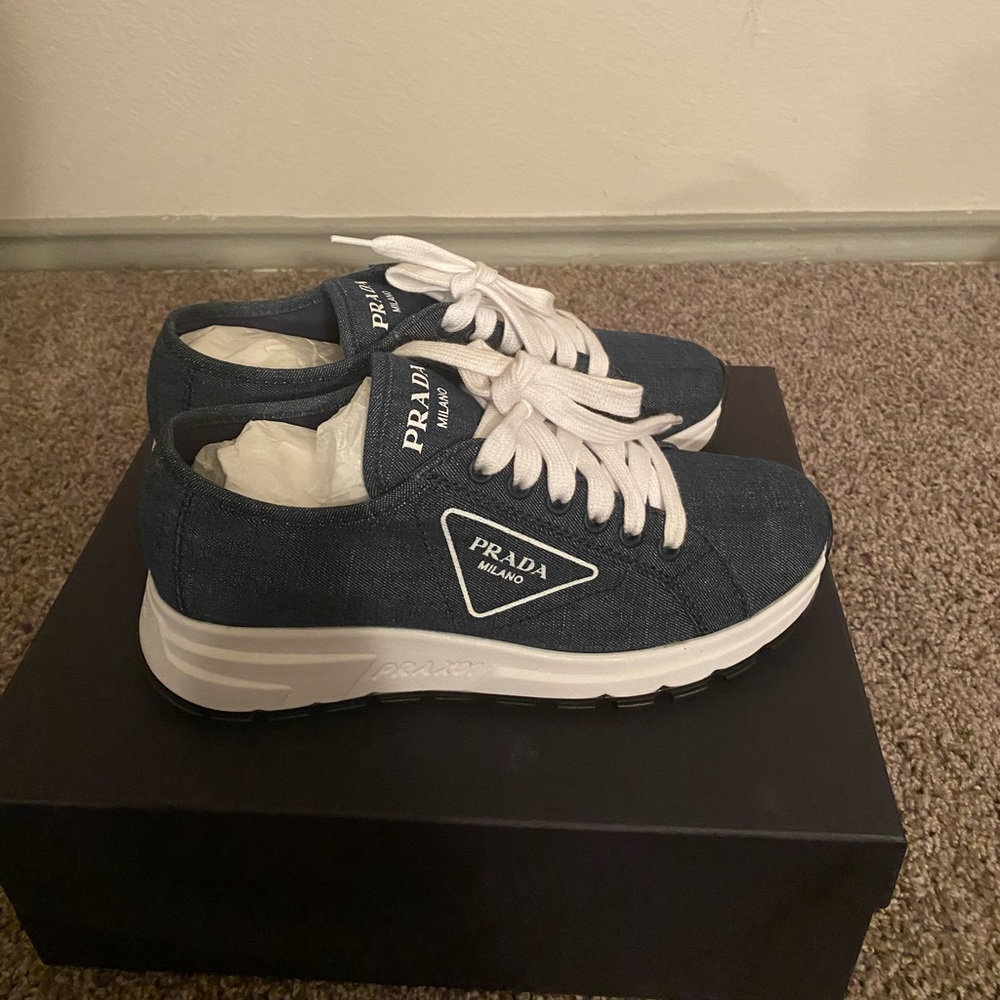 Authentic prada denim sneakers